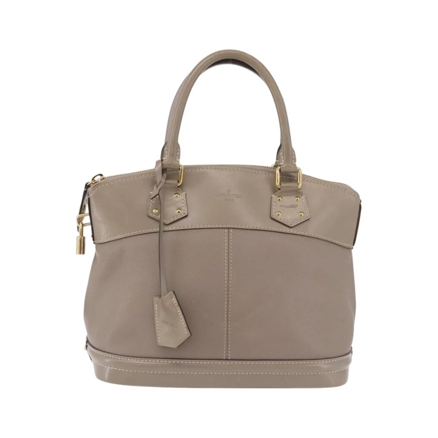 Louis Vuitton Suhali Lockit Leather, Gray, Leather, Handbag