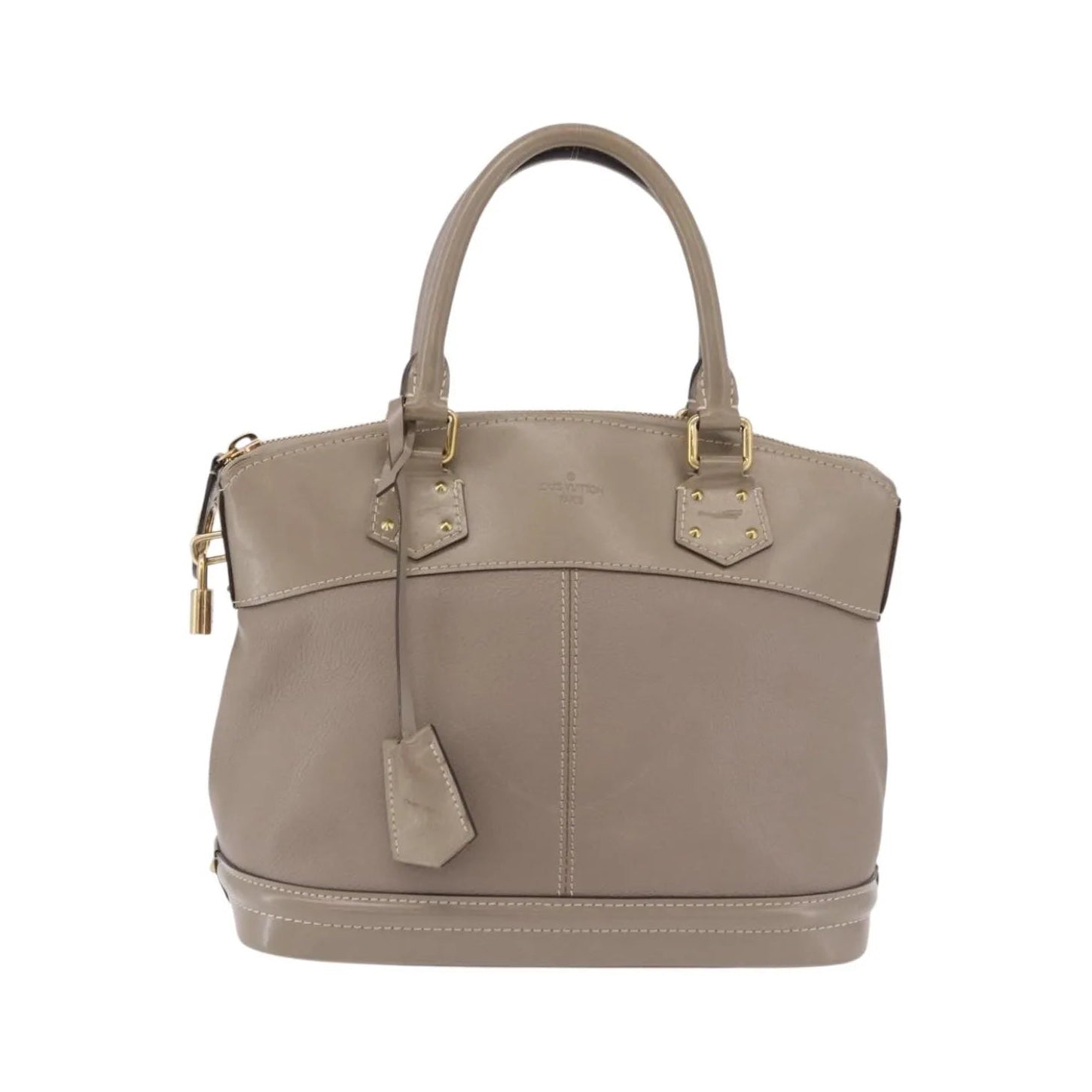 Louis Vuitton Suhali Lockit Leather, Gray, Leather, Handbag