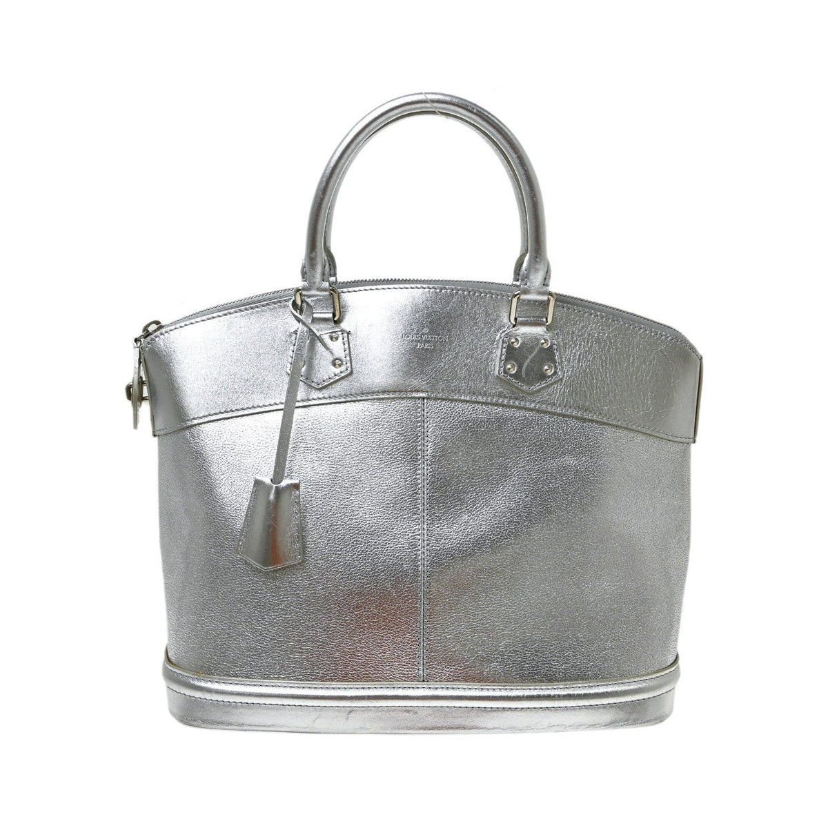 Louis Vuitton Suhali Lockit Leather, Silver, Leather, Handbag