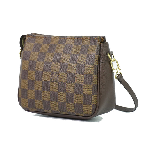 Louis Vuitton Trousse Make Up Damier, Brown, Canvas, Clutch