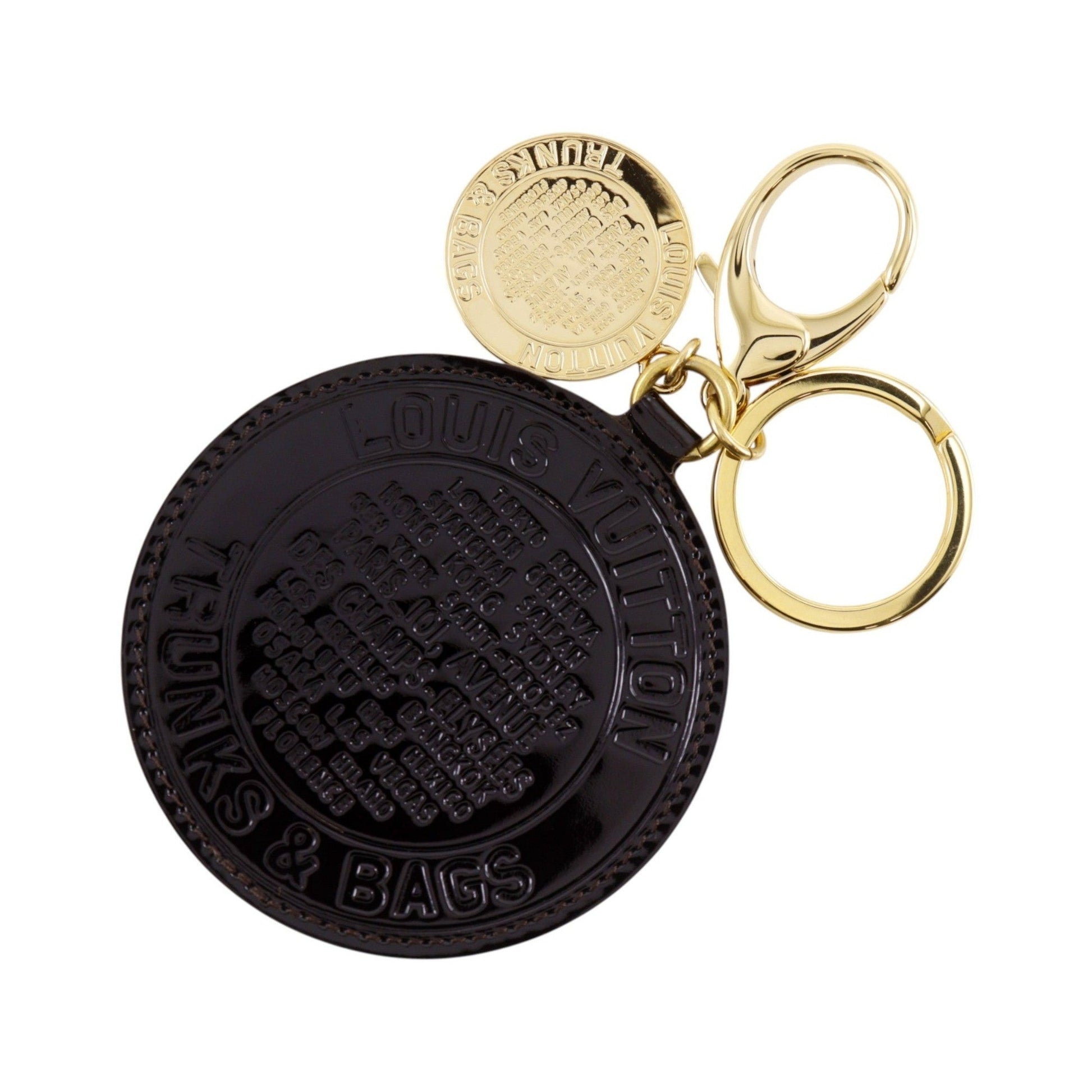 Louis Vuitton Trunks & Bags Charm and Key Holder Leather and Metal, Gold, Metal, Charm