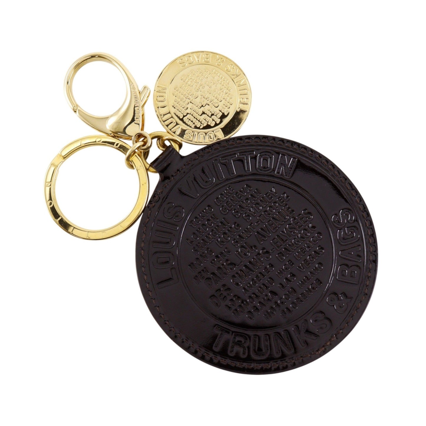Louis Vuitton Trunks & Bags Charm and Key Holder Leather and Metal, Gold, Metal, Charm