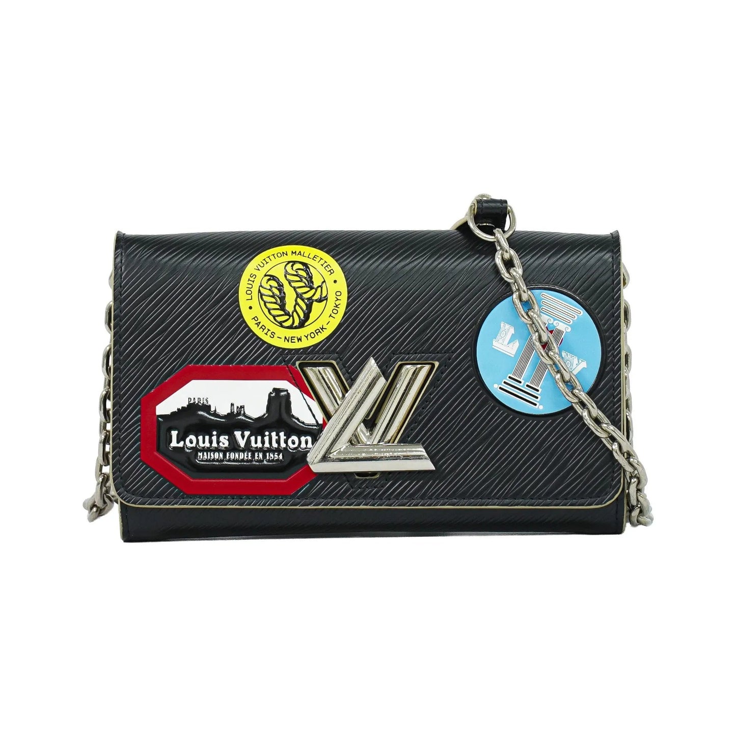 Louis Vuitton Twist Chain Limited Edition World Tour Epi Leather, Black, Leather, Shoulder Bag