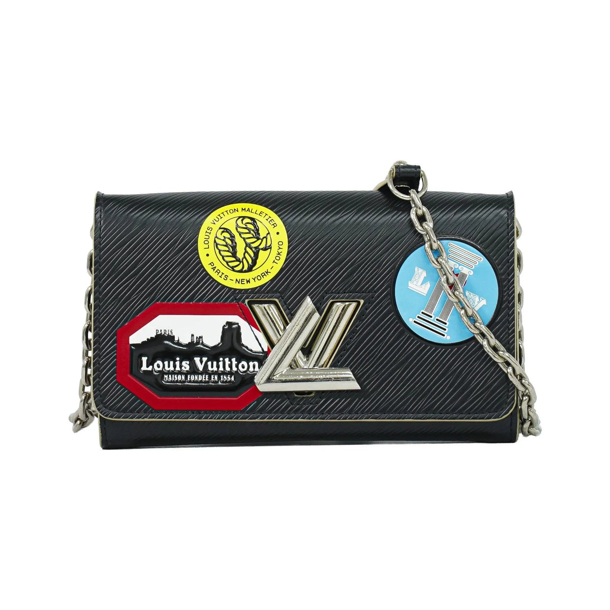 Louis Vuitton Twist Chain Limited Edition World Tour Epi Leather, Black, Leather, Shoulder Bag
