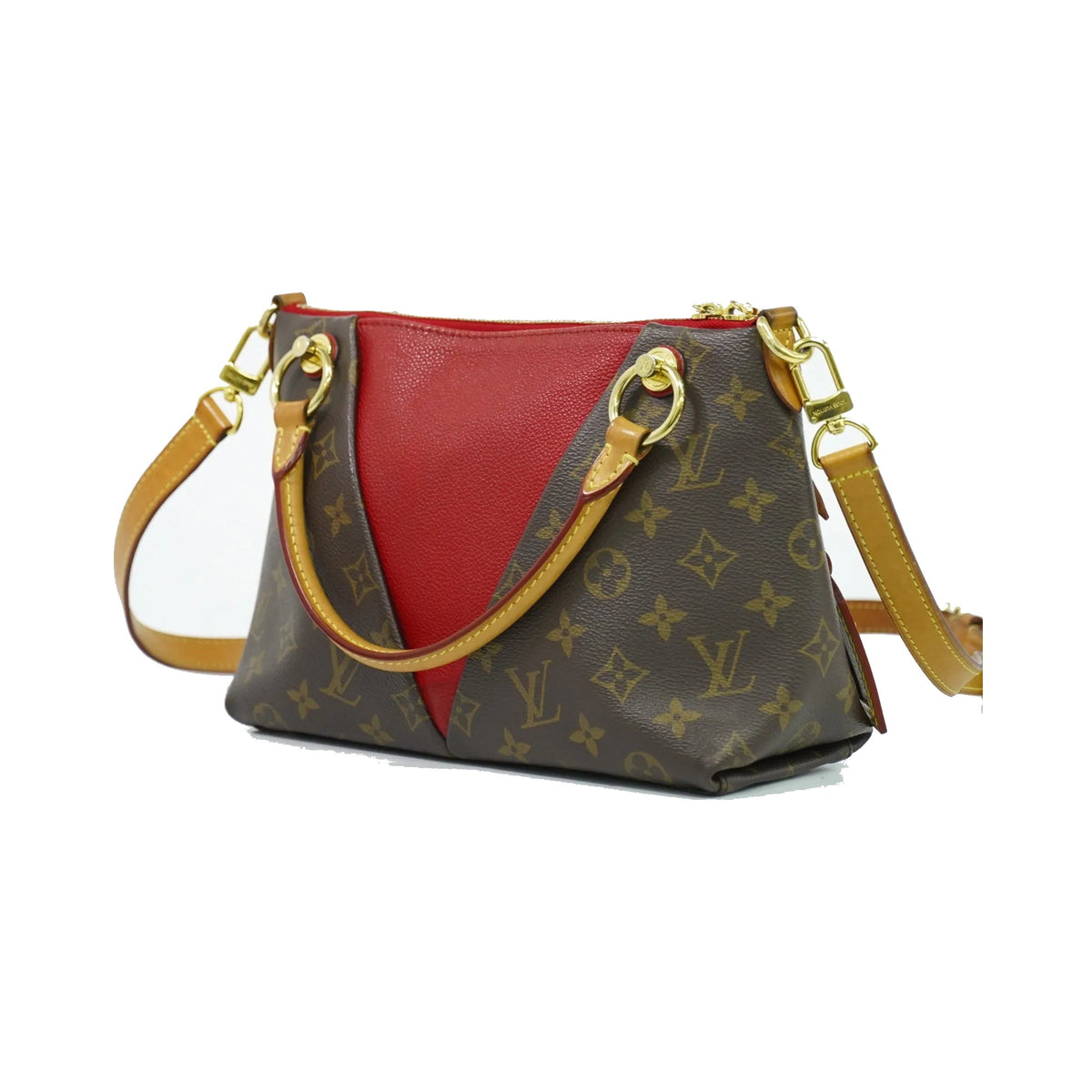 Louis Vuitton V Tote Monogram Canvas and Leather, Brown, Canvas, Handbag