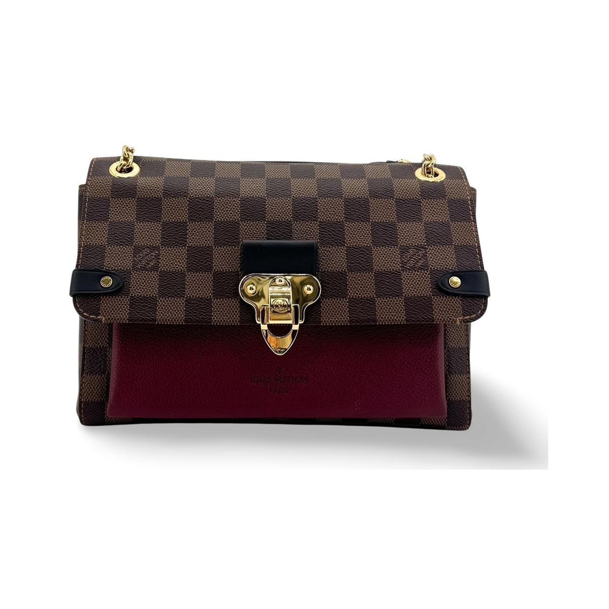 Louis Vuitton Vavin Damier with Leather, Brown, Canvas, Tote Bag