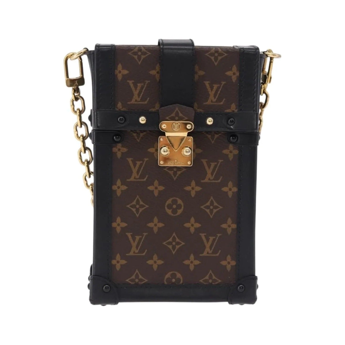 Louis Vuitton Vertical Trunk Pochette Monogram Canvas, Brown, Canvas, Clutch