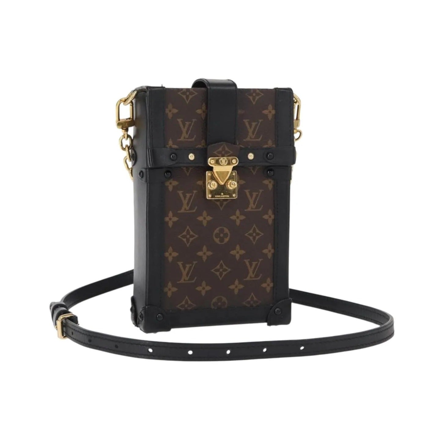 Louis Vuitton Vertical Trunk Pochette Monogram Canvas, Brown, Canvas, Clutch