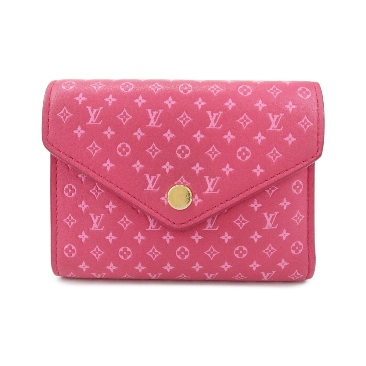 Louis Vuitton Victorine Nanogram Embossed Leather, Pink, Leather, Wallet
