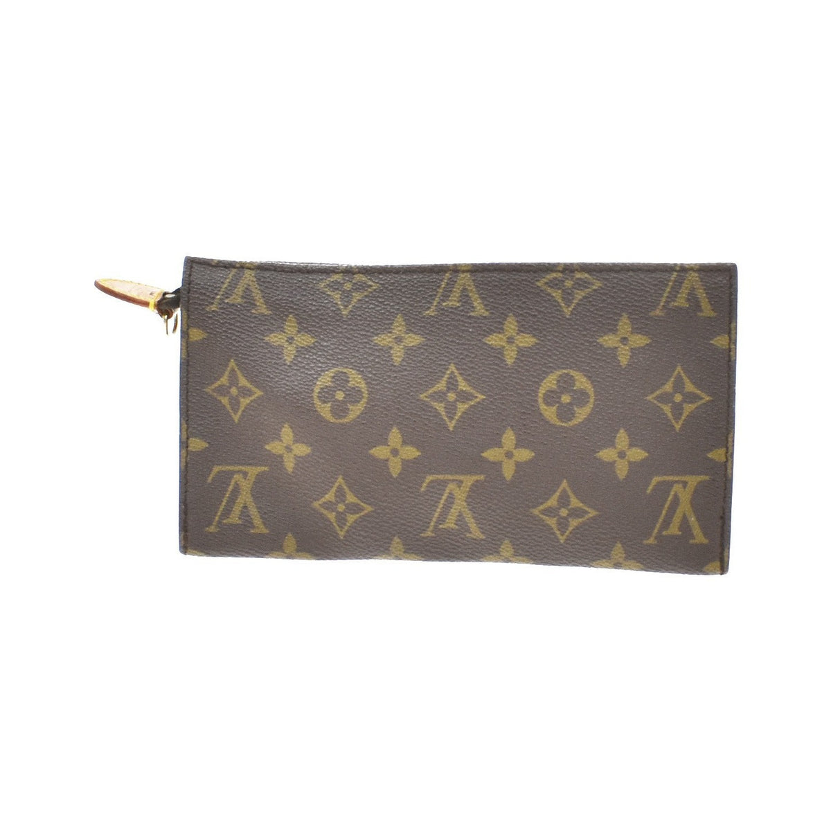Louis Vuitton Vintage Bucket Zip Monogram Canvas, Brown, Leather, Clutch