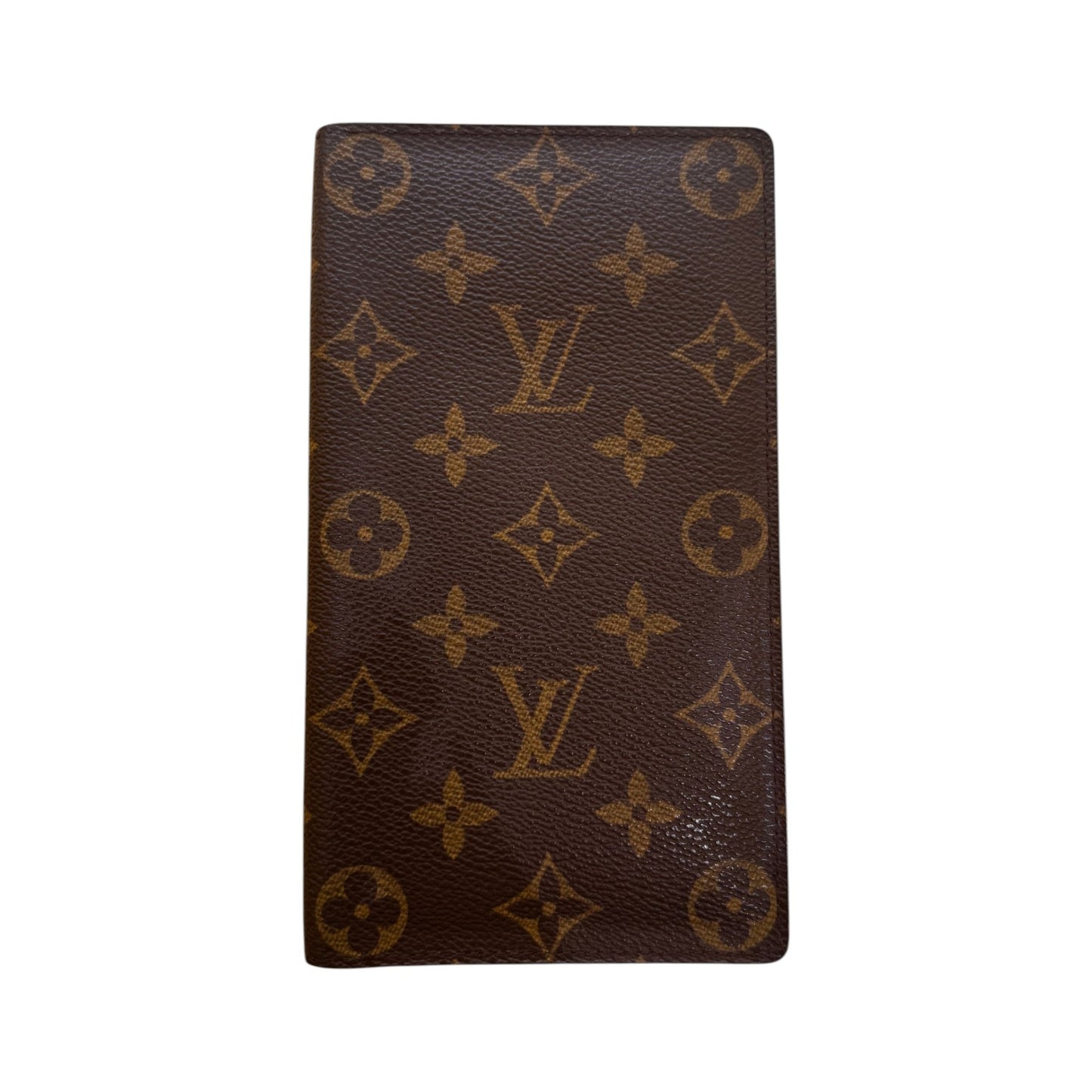 Louis Vuitton Vintage Checkbook Monogram Canvas, Brown, Canvas, Wallet