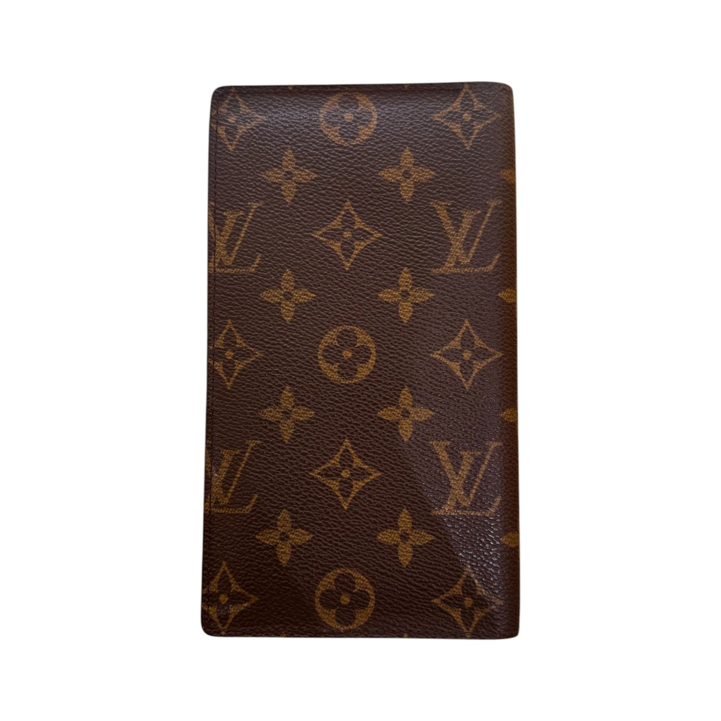Louis Vuitton Vintage Checkbook Monogram Canvas, Brown, Canvas, Wallet