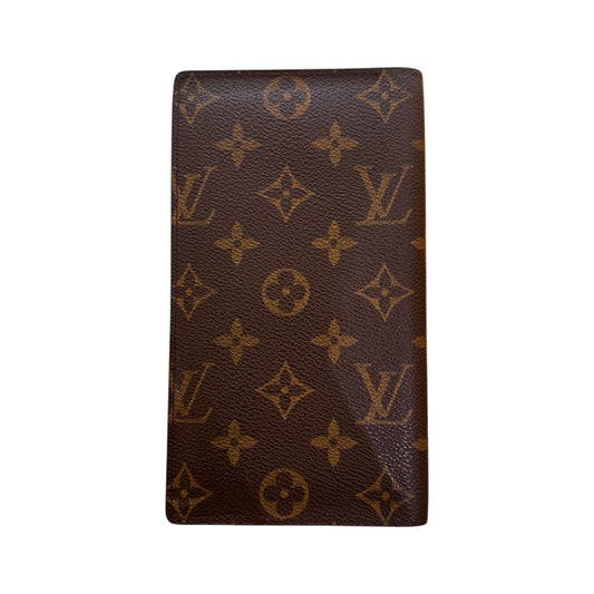Louis Vuitton Vintage Checkbook Monogram Canvas, Brown, Canvas, Wallet