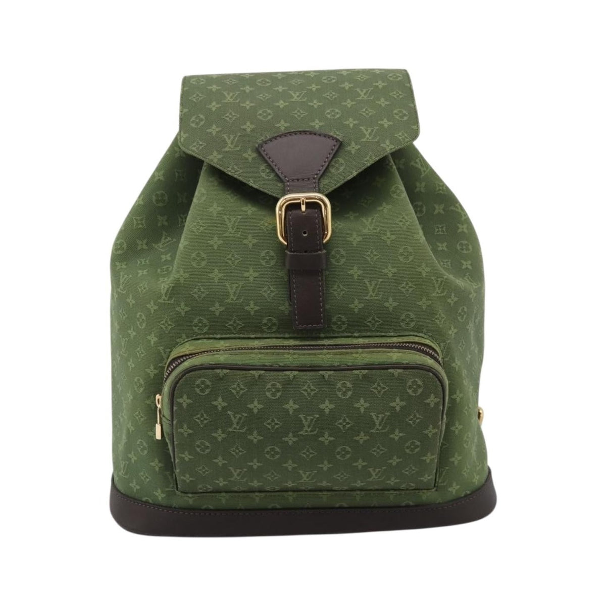 Louis Vuitton Vintage Montsouris Mini Lin, Khaki, Canvas, Backpack