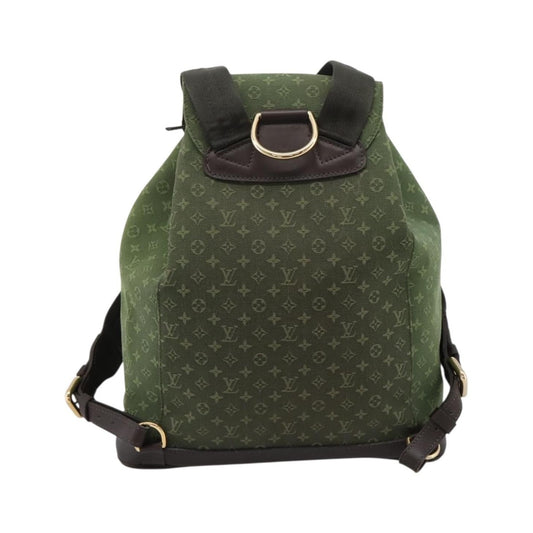 Louis Vuitton Vintage Montsouris Mini Lin, Khaki, Canvas, Backpack