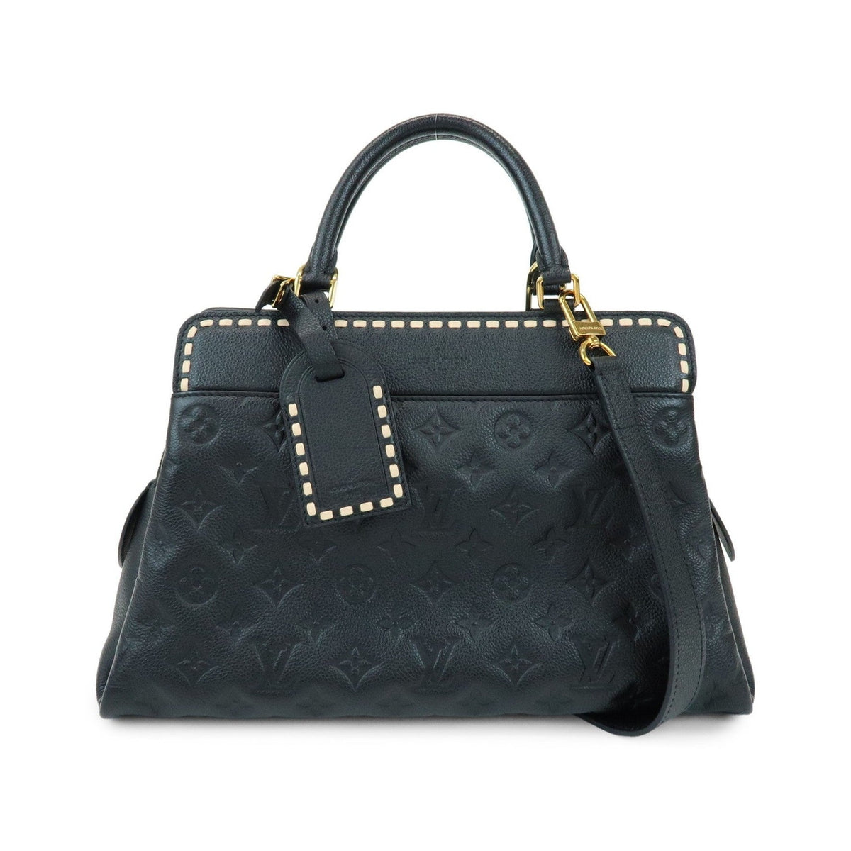 Louis Vuitton Vosges Whipstitch Monogram Empreinte Leather, Black, Leather, Handbag