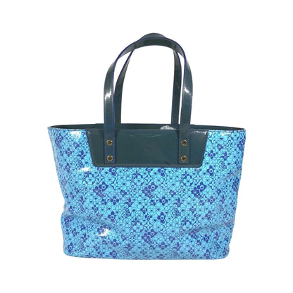 Louis Vuitton Voyage Cosmic Blossom, Blue, Patent Leather, Tote Bag