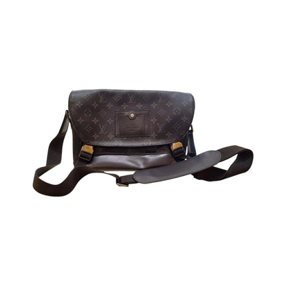 Louis Vuitton Voyager Messenger Monogram Eclipse Canvas, Black, Leather, Handbag