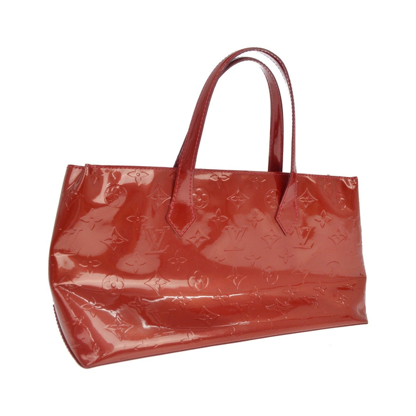 Louis Vuitton Wilshire Monogram Vernis, Red, Patent Leather, Handbag