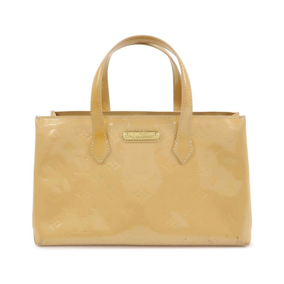 Louis Vuitton Wilshire Monogram Vernis, Beige, Patent Leather, Handbag