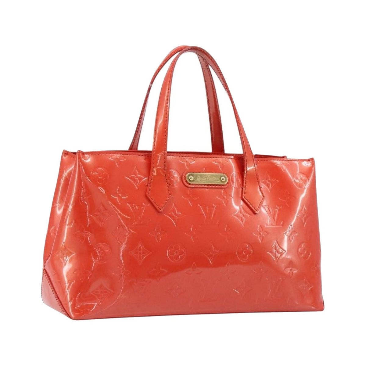 Louis Vuitton Wilshire Monogram Vernis, Orange, Patent Leather, Handbag