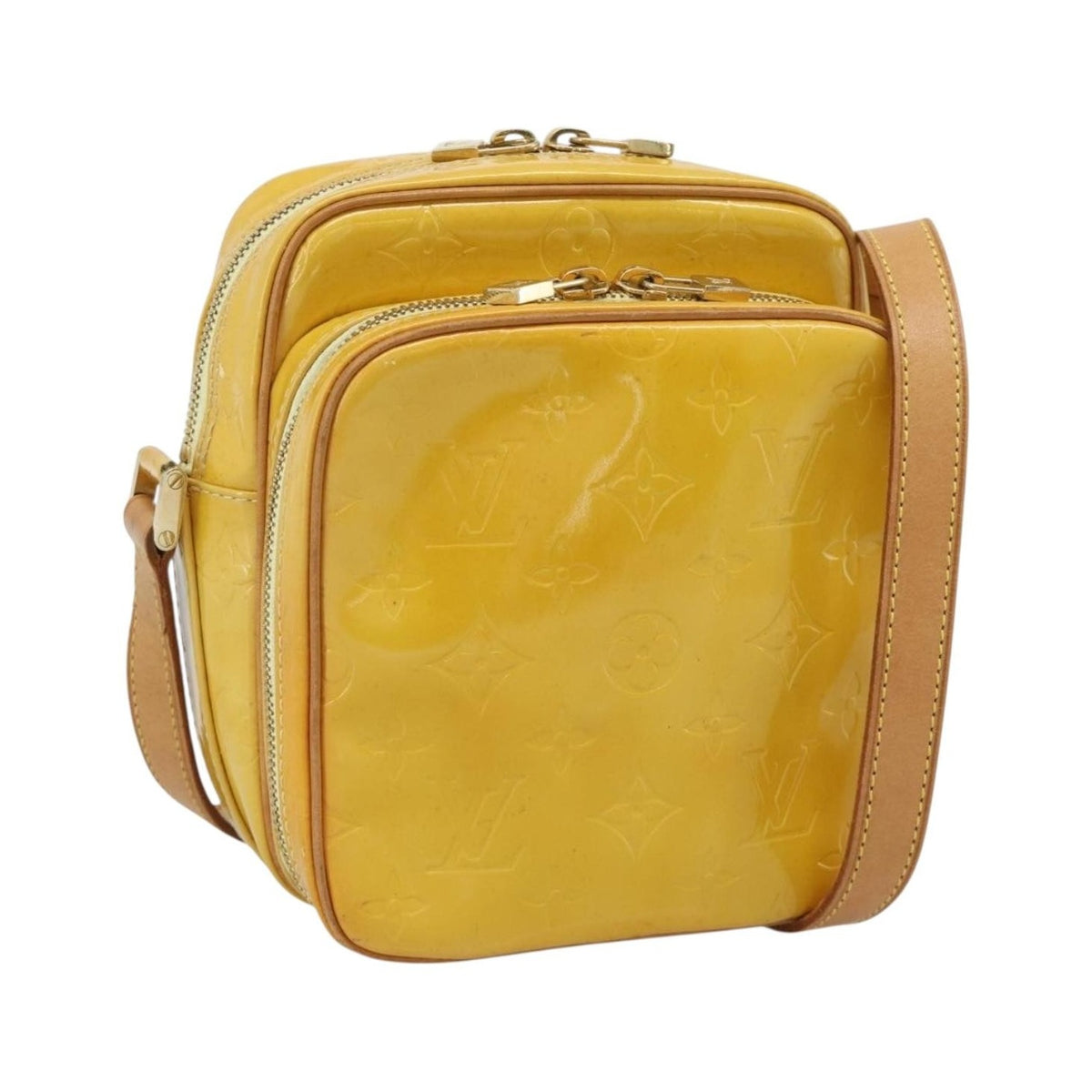 Louis Vuitton Wooster Monogram Vernis, Yellow, Patent Leather, Handbag
