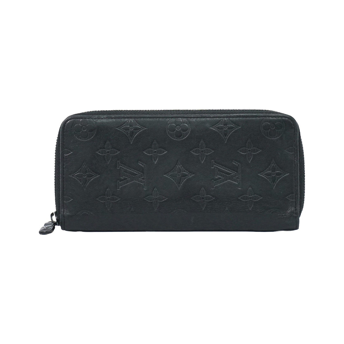 Louis Vuitton Zippy Monogram Shadow Leather, Black, Leather, Wallet