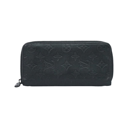 Louis Vuitton Zippy Monogram Shadow Leather, Black, Leather, Wallet