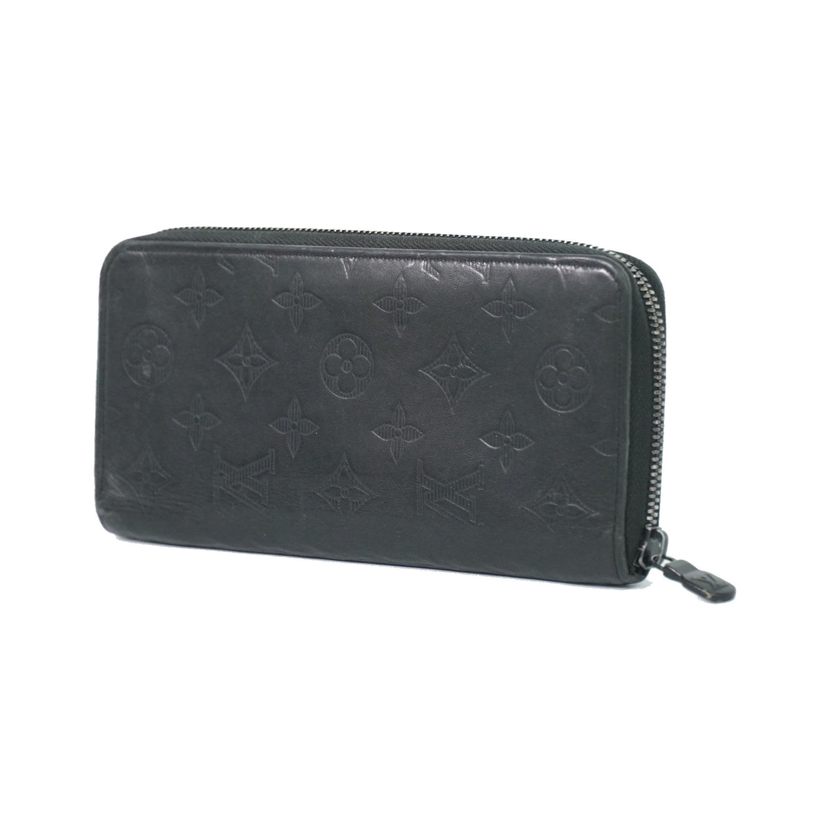 Louis Vuitton Zippy Monogram Shadow Leather, Black, Leather, Wallet