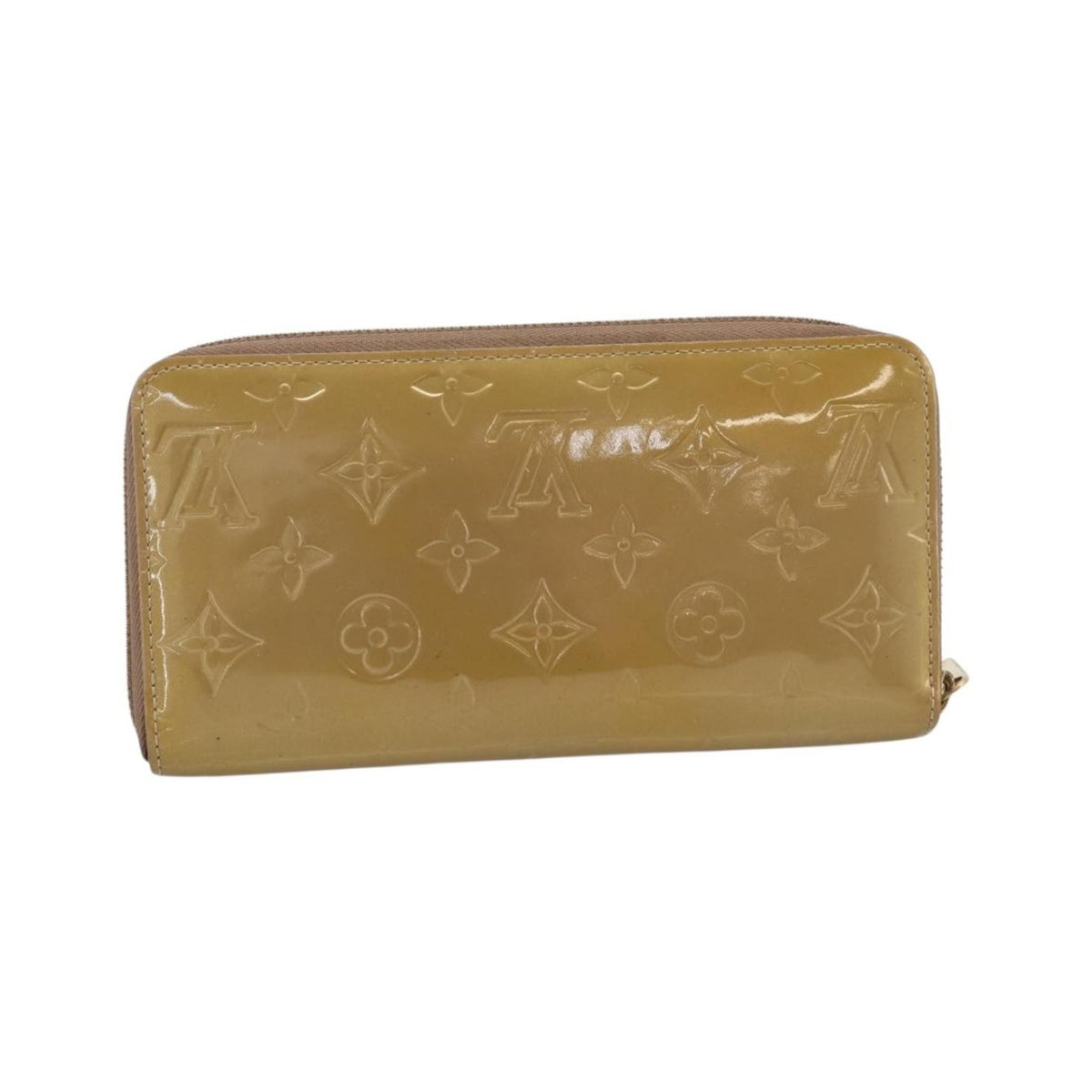 Louis Vuitton Zippy Monogram Vernis, Beige, Patent Leather, Wallet