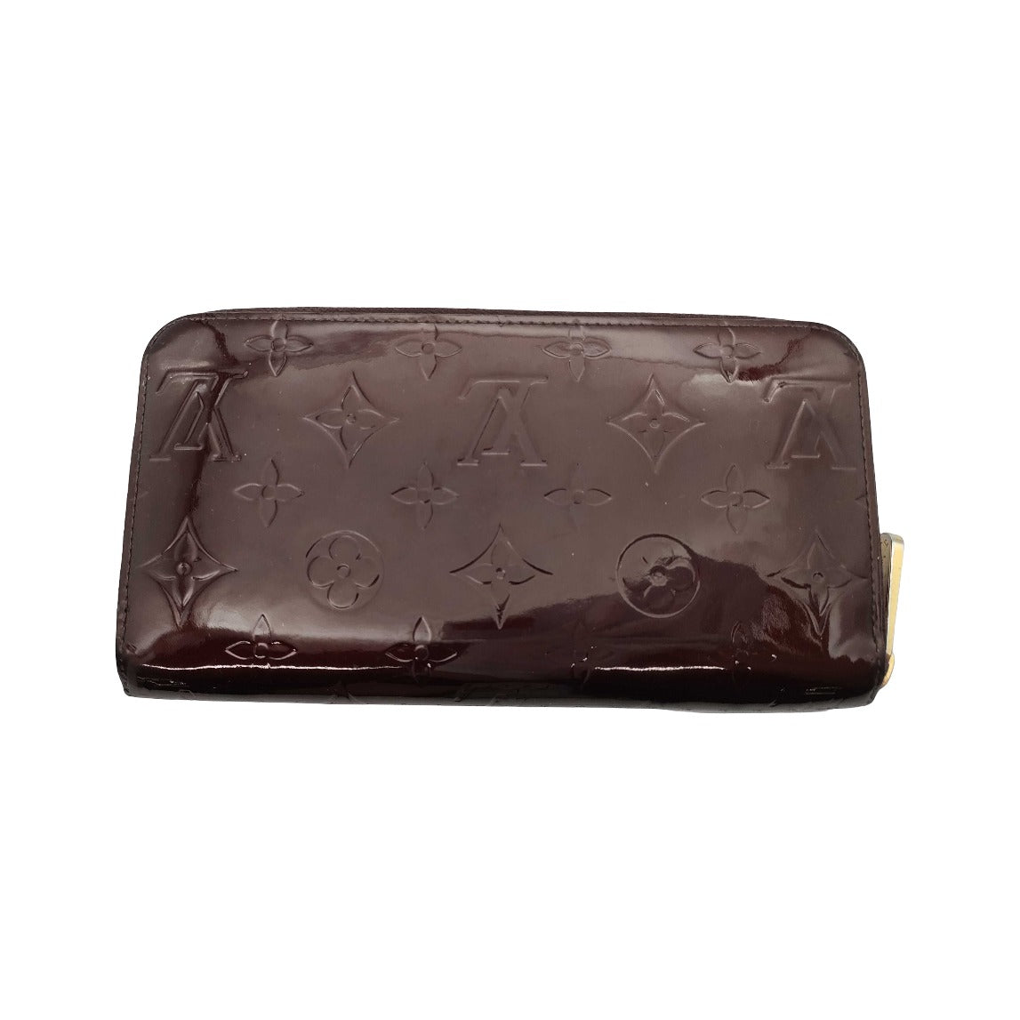 Louis Vuitton Zippy Monogram Vernis, Burgundy, Patent Leather, Wallet