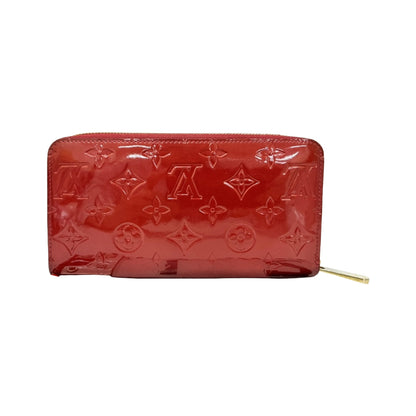 Louis Vuitton Zippy Monogram Vernis, Red, Patent Leather, Wallet