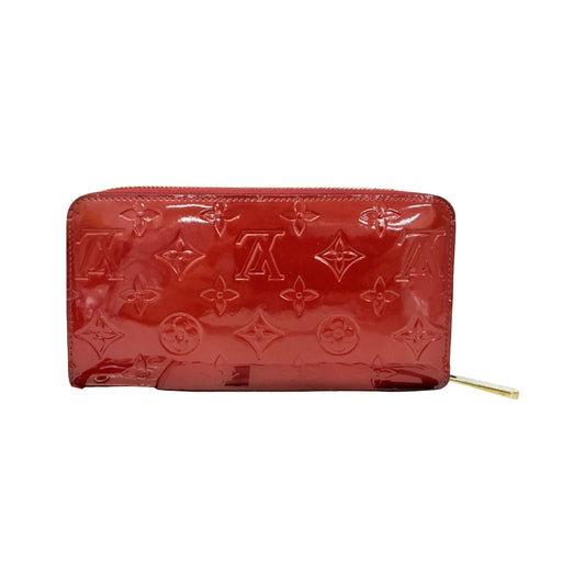 Louis Vuitton Zippy Monogram Vernis, Red, Patent Leather, Wallet