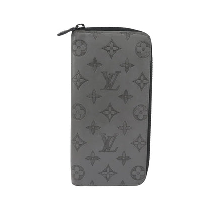 Louis Vuitton Zippy Wallet Vertical Monogram Shadow Leather, Gray, Canvas, Wallet