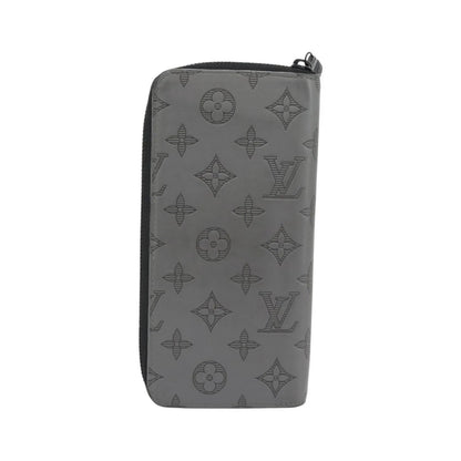 Louis Vuitton Zippy Wallet Vertical Monogram Shadow Leather, Gray, Canvas, Wallet