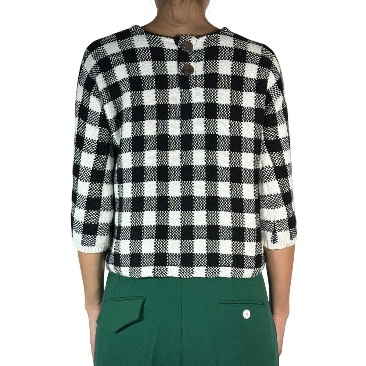 Maje Max Gingham Knit Sweater - Brandsamsara