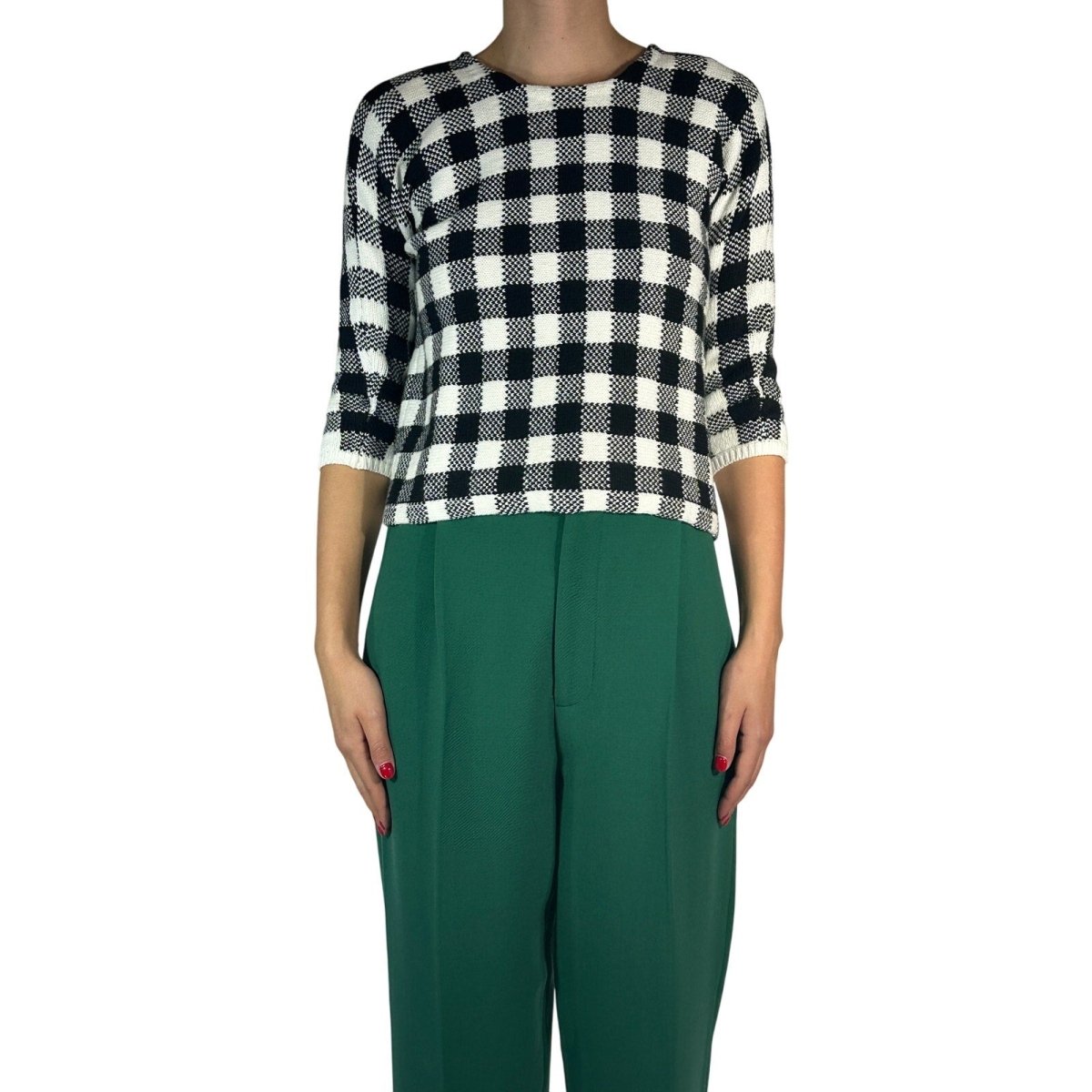 Maje Max Gingham Knit Sweater - Brandsamsara