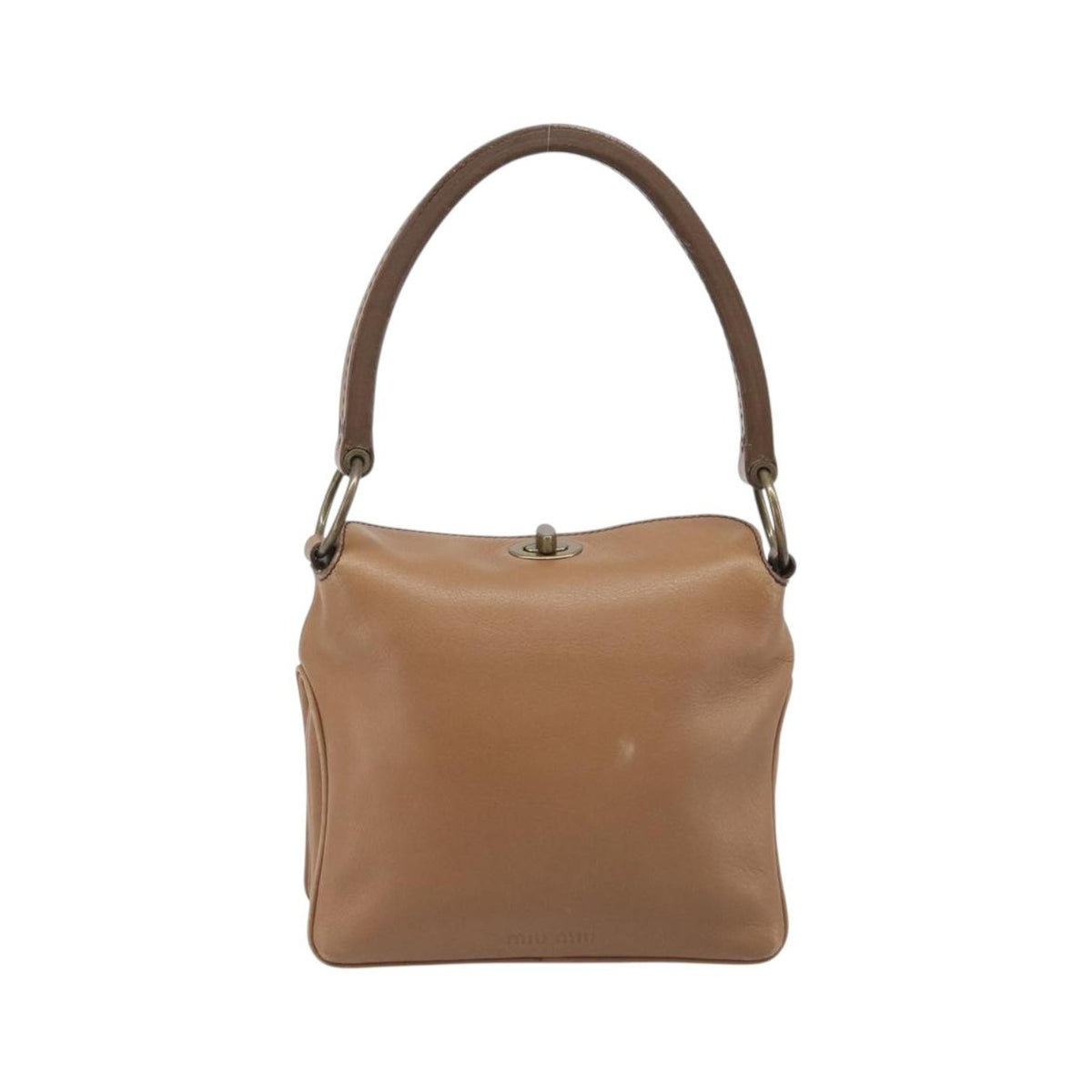 Miu Miu Beau Top Handle Leather, Brown, Leather, Handbag