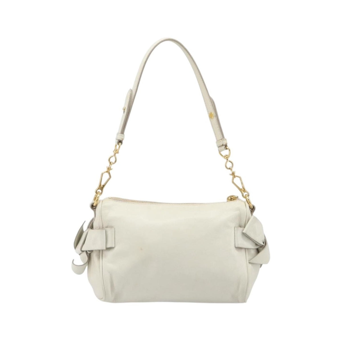 Miu Miu Beau Top Handle Leather, White, Leather, Handbag
