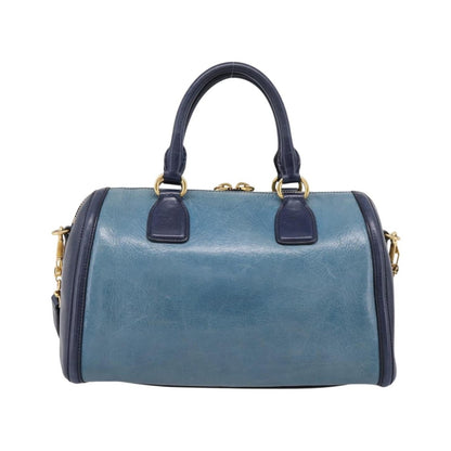 Miu Miu Beau Top Handle Leather, Navy, Leather, Handbag