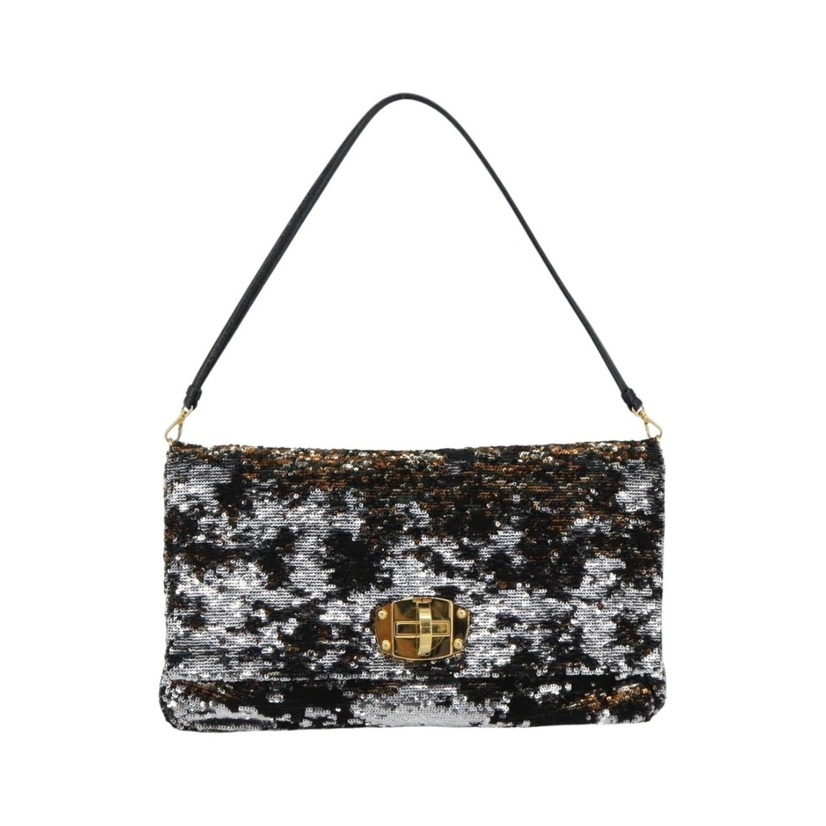 Miu Miu Belted Flap Turnlock Messenger Sequin Embellished Leather, Multicolour, Canvas, Crossbody Bag