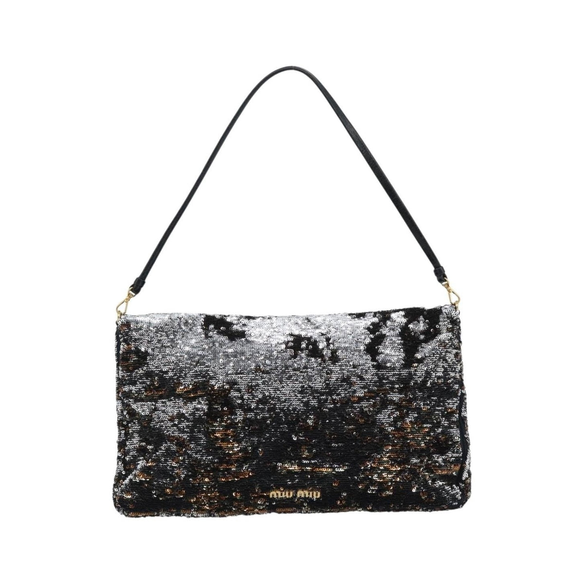 Miu Miu Belted Flap Turnlock Messenger Sequin Embellished Leather, Multicolour, Canvas, Crossbody Bag