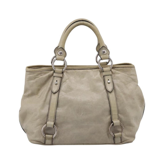 Miu Miu Bow Satchel Cervo Leather, Beige, Leather, Handbag
