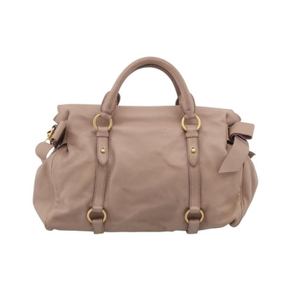 Miu Miu Bow Satchel Vitello Lux, Pink, Leather, Handbag