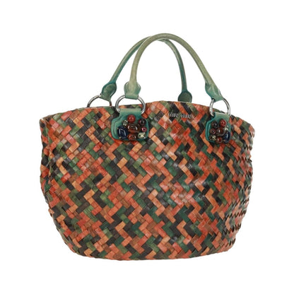 Miu Miu Chain Handle Pleated Leather, Multicolour, Leather, Handbag