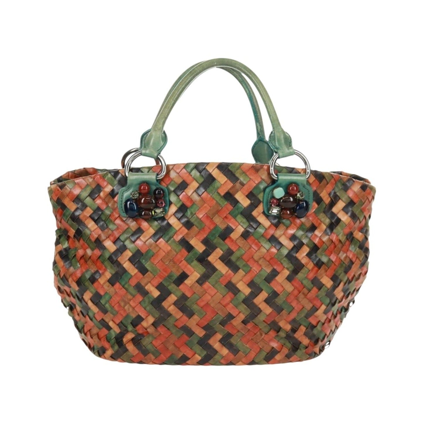 Miu Miu Chain Handle Pleated Leather, Multicolour, Leather, Handbag