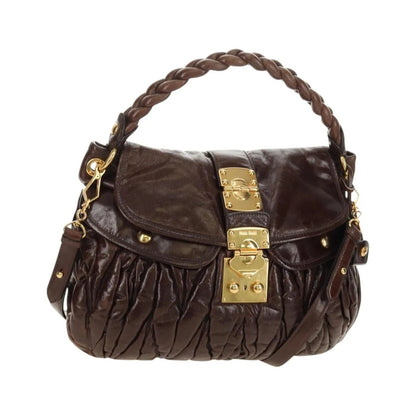 Miu Miu Coffer Convertible Hobo Matelasse Leather, Brown, Leather, Handbag