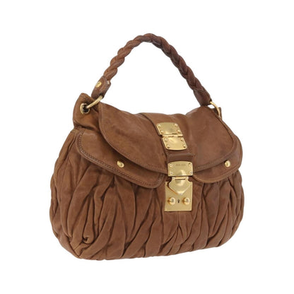 Miu Miu Coffer Convertible Hobo Matelasse Leather, Brown, Leather, Shoulder Bag