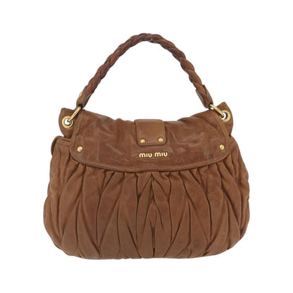 Miu Miu Coffer Convertible Hobo Matelasse Leather, Brown, Leather, Shoulder Bag