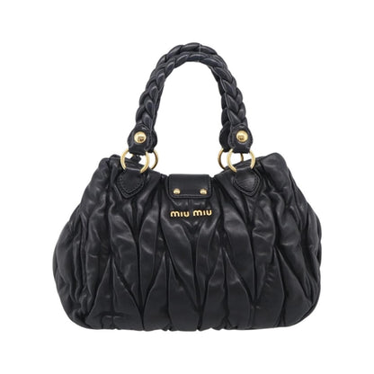 Miu Miu Coffer Convertible Satchel Matelasse Leather, Black, Leather, Handbag